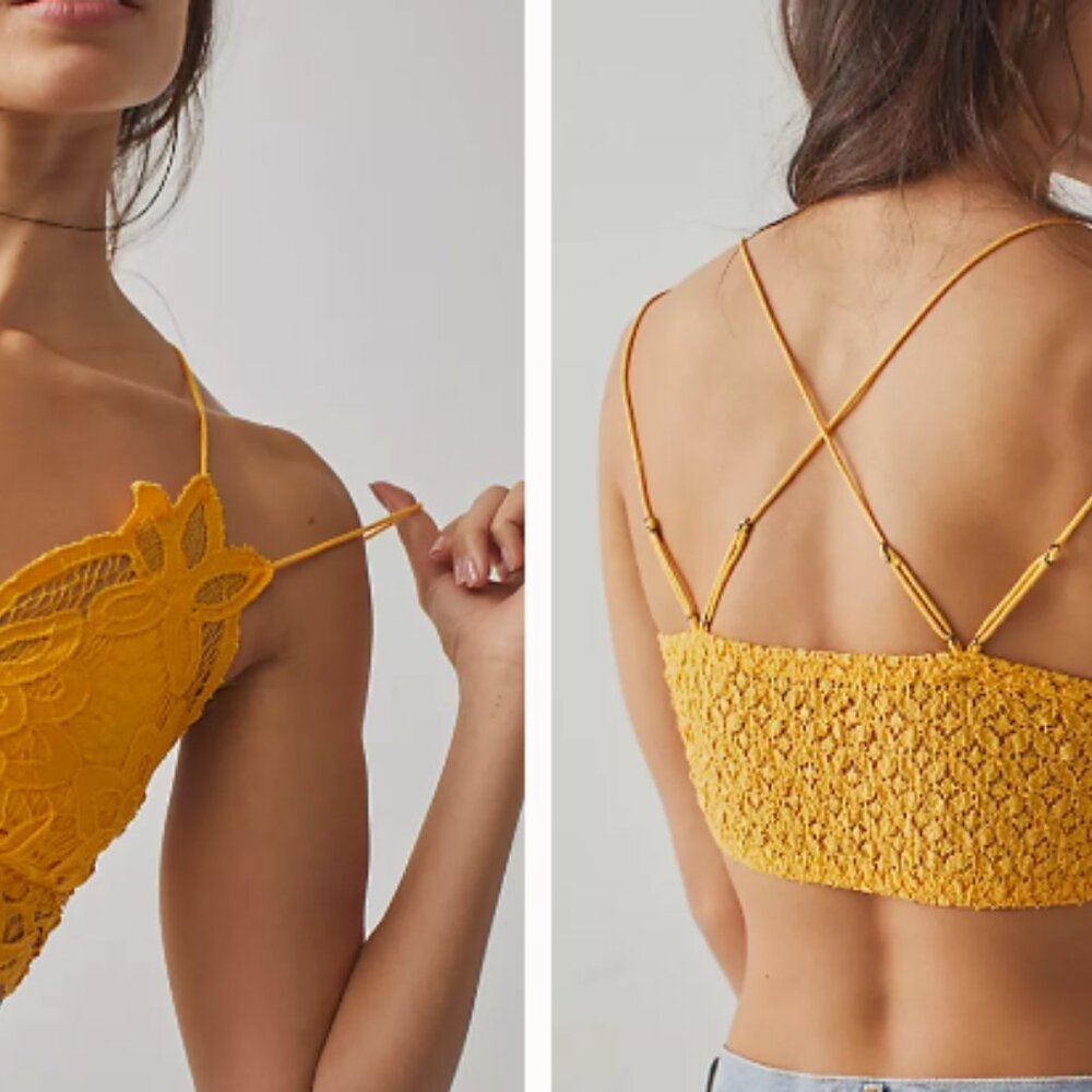 Free People Yellow "Sun" Adella Bralette NWT